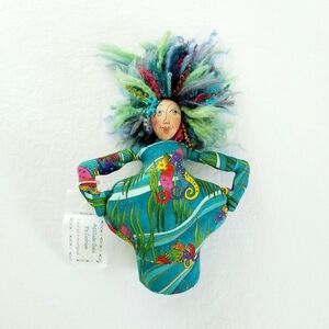 Attitude Gals Whimsical OOAK Pin Cushion Colorful Woman Sea Horses New